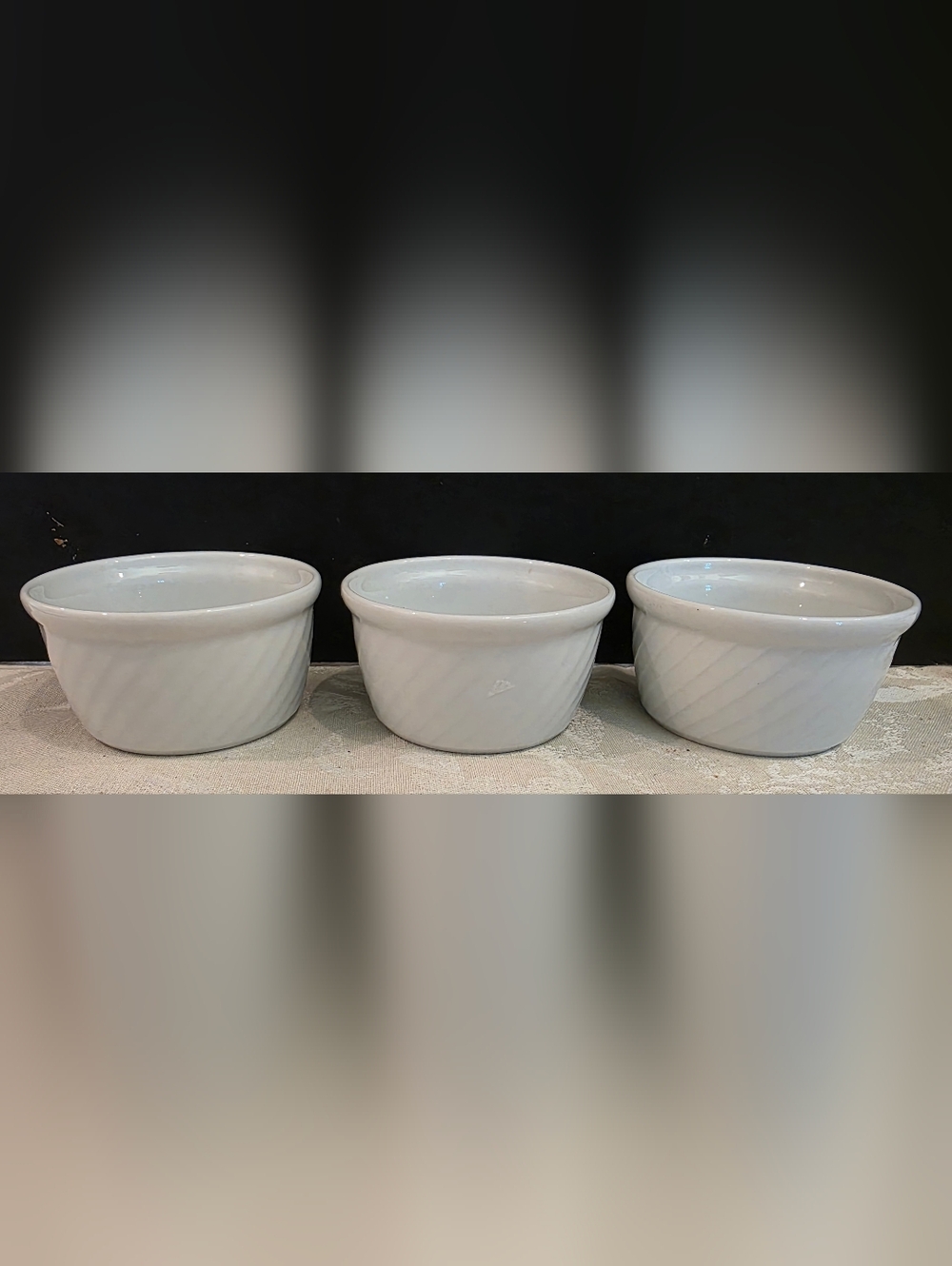 The Set of 3 Suisse Langenthal Swirl White 3" Ramekins